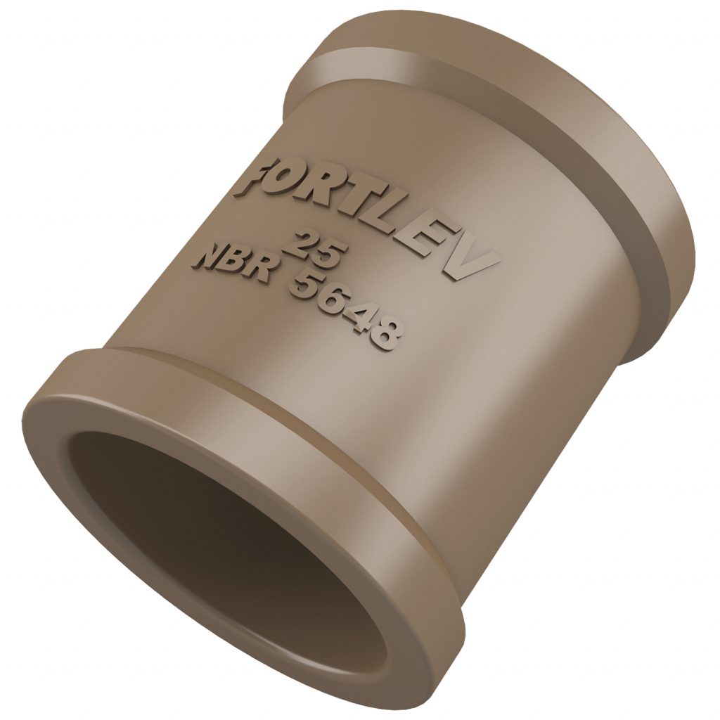 Luva Soldável PVC 20mm Marrom Fortlev