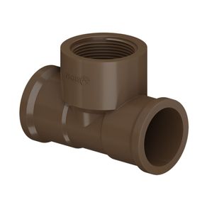 Tê PVC Soldável 90° 25mm Marrom Tigre | Casa+Fácil - casamaisfacil