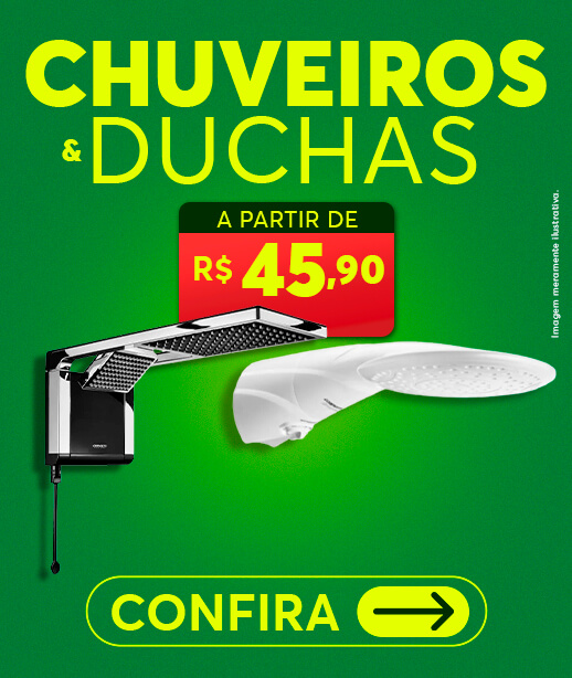 Duchas e Chuveiros a partir de R$45,90