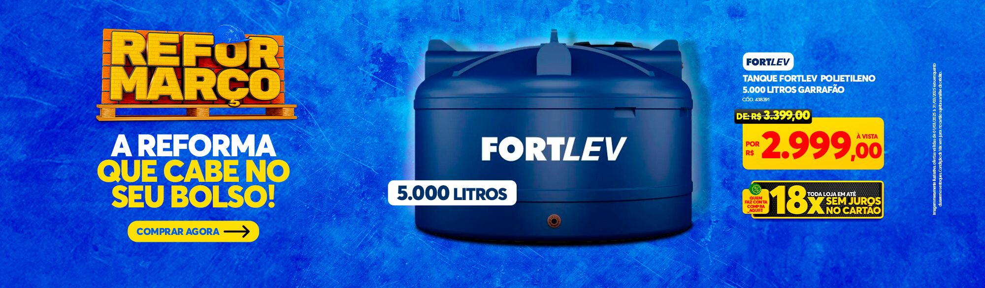 Tanque Polietileno 5.000 Litros Fortlev