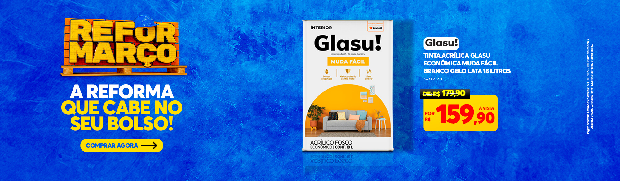Tinta Acrílica Econômica Fosca Branca