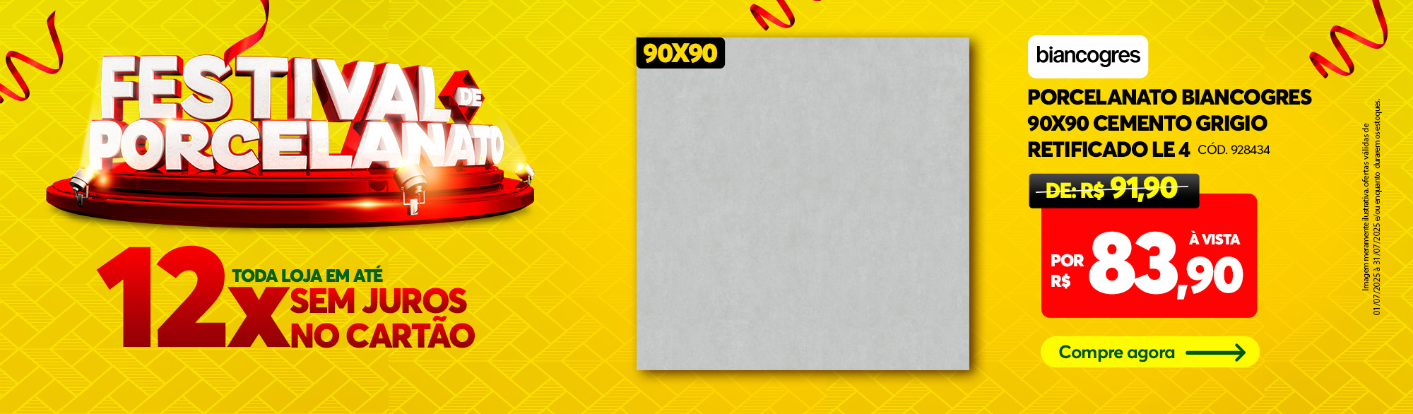 Porcelanato Biancogres 90x90
