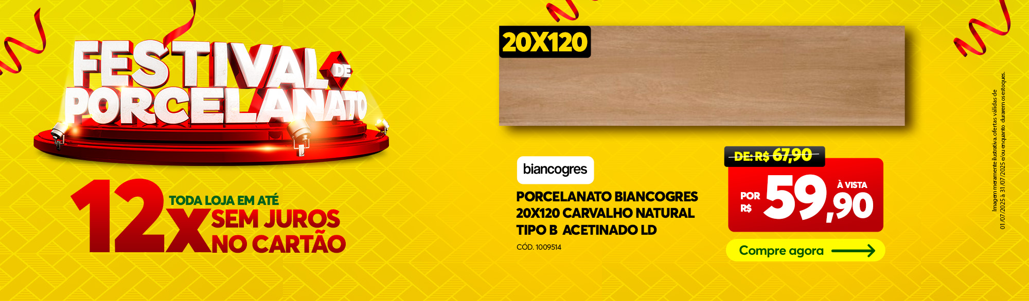 Porcelanato Biancogres 20x120 Carvalho Nat