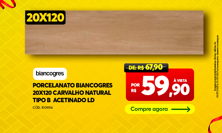 Porcelanato Biancogres 20x120 Carvalho Nat