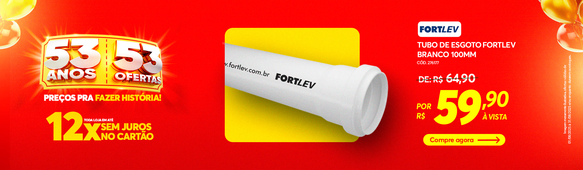 Tubo Esgoto Fortlev 100MM