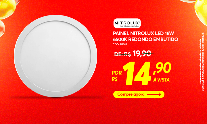 Painel LED Nitrolux Redondo