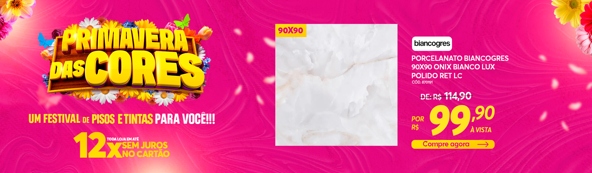 Porcelanato Biancogres Onix 90x90