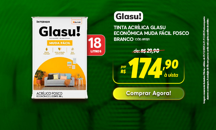 Tinta Acrílica Glasu Branco 18L